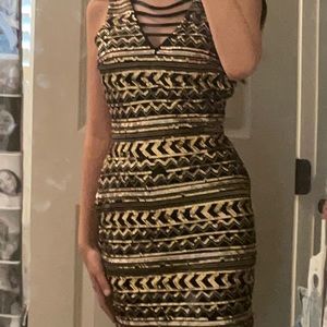 Gold and black fancy dress